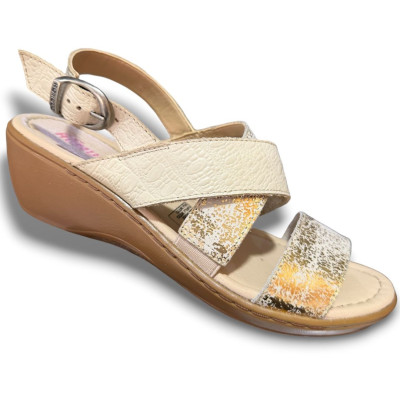 Romulo Sandalia Cuero Perla Mujer Re 5034